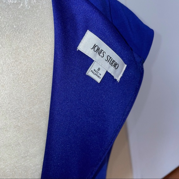 Jones Studio Royal Blue Rose Detail Dress - Picture 7 of 7